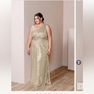 NWT- Reverly Champagne Gold Starla Sequin Bridesmaid Dress